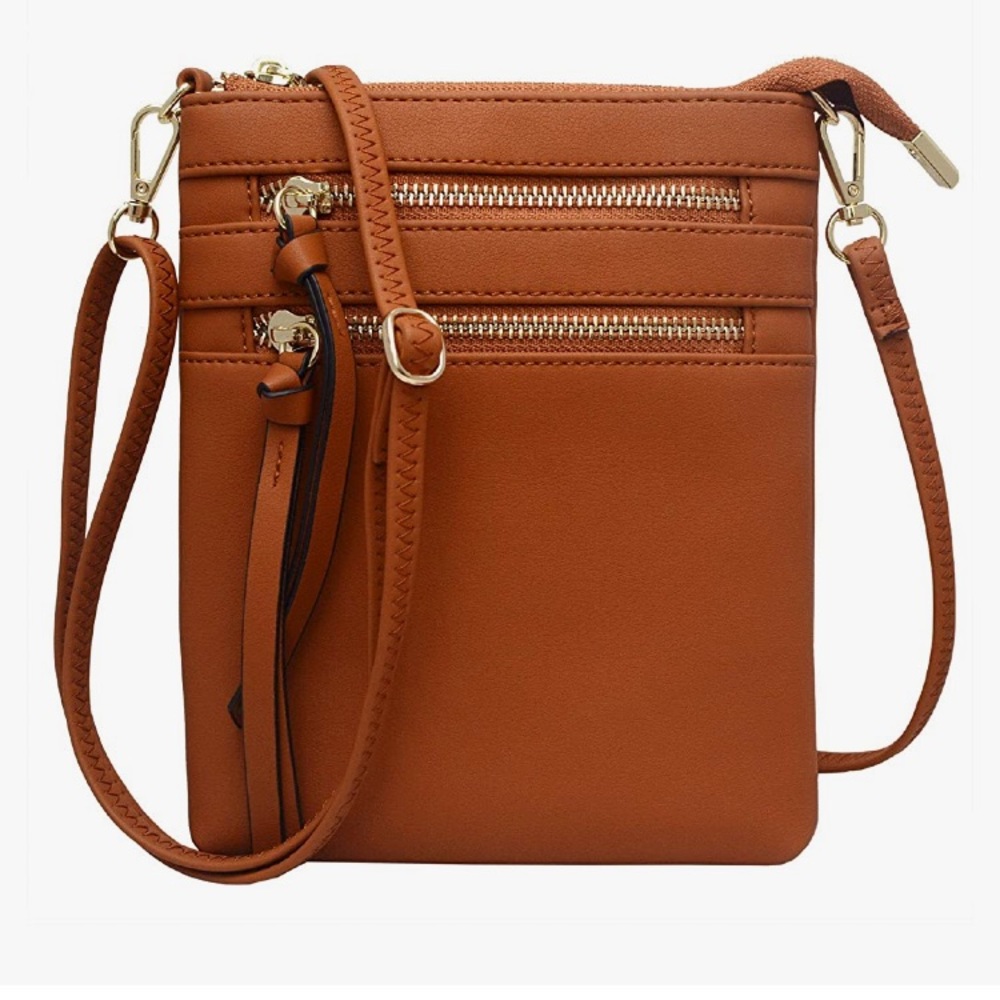 New Faux Leather Brown Crossbody Purse
